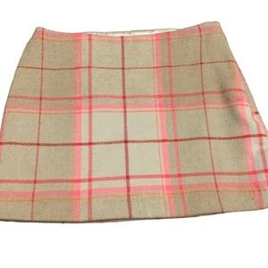 Gap Kids 10 Lined Wool Blend Plaid Skirt in Ivory Frost (Pink, Cream & Tan Color